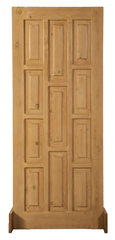 11-panel skin door with raised rectangular panels – 4 on each side, 3 in the center – ideal for indoor use