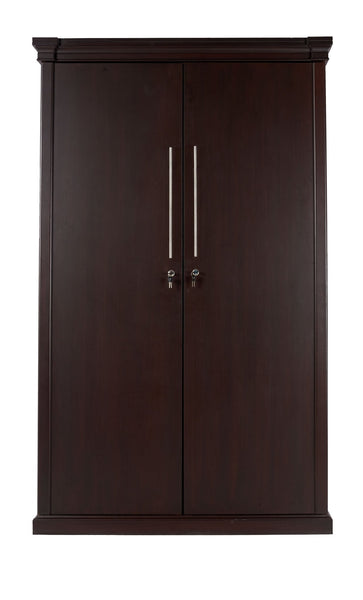 Classic Two-Door Wardrobe with Rich Finish