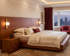 Modern Walnut King Bed — Sleek Luxury for the Contemporary Home