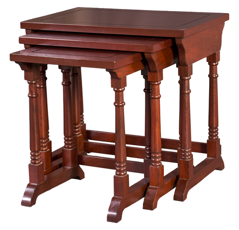 Classic Wooden Nesting Table Set – Traditional Elegance for Timeless Interiors