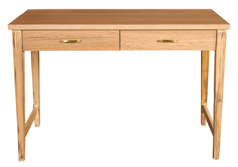 Wooden Study Table with Drawers – Rustic Modern Writing Desk | Home Office Furniture