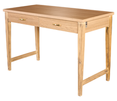 Wooden Study Table with Drawers – Rustic Modern Writing Desk | Home Office Furniture