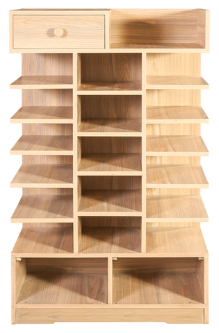 Multi-Tier Wooden Shoe Rack with Drawer – Light Oak Finish | Entryway Organizer