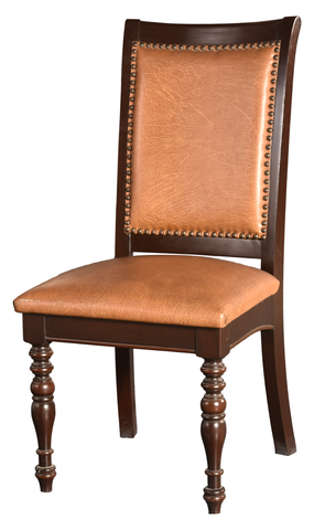 Nailhead Trim Leatherette Dining Chair – Shisham & Tooth Wood