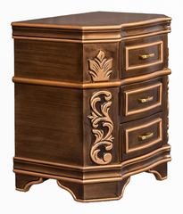 Luxury King Bedroom Set – Golden Antique Finish, Ornate Carvings, Tufted Upholstery