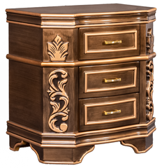Luxury King Bedroom Set – Golden Antique Finish, Ornate Carvings, Tufted Upholstery