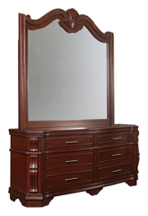 Classic King Bedroom Set – Vintage Style with Curved Headboard & Dresser