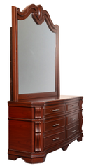 Classic King Bedroom Set – Vintage Style with Curved Headboard & Dresser