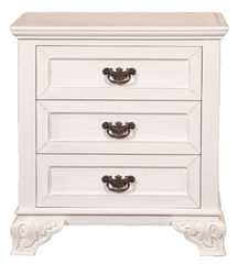 Elegant White Luxe King Bedroom Set – Tufted Headboard, Mirror Dresser & Showcase