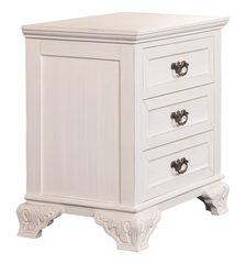 Elegant White Luxe King Bedroom Set – Tufted Headboard, Mirror Dresser & Showcase