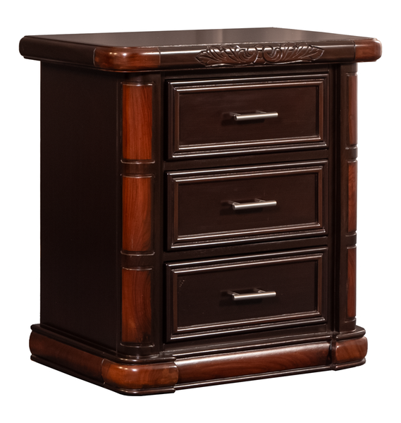 Urban Luxe Classic Tufted King Bedroom Set – Rich Walnut Finish with Carved Accents