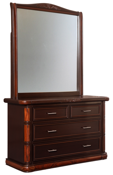 Urban Luxe Classic Tufted King Bedroom Set – Rich Walnut Finish with Carved Accents