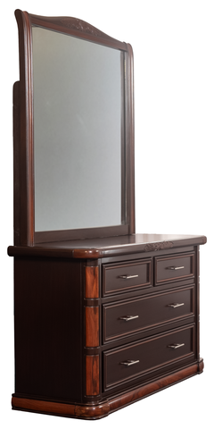 Urban Luxe Classic Tufted King Bedroom Set – Rich Walnut Finish with Carved Accents