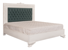 Elegant White Luxe King Bedroom Set – Tufted Headboard, Mirror Dresser & Showcase