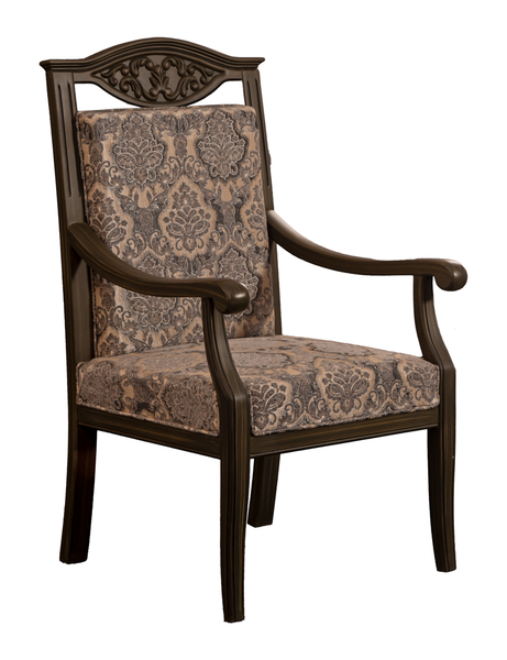 Ornate Traditional Armchair with Patterned Upholstery