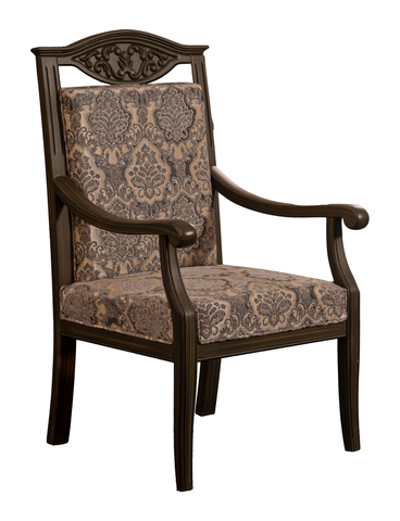Ornate Traditional Armchair with Patterned Upholstery