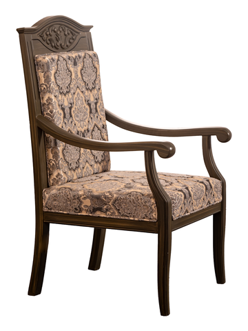 Ornate Traditional Armchair with Patterned Upholstery