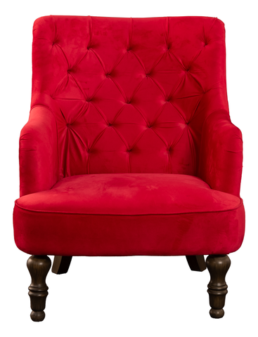 Velvet Accent Chair – Button-Tufted High-Back Design