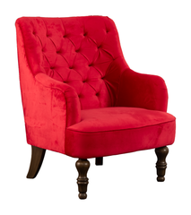 Velvet Accent Chair – Button-Tufted High-Back Design