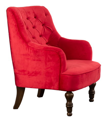Velvet Accent Chair – Button-Tufted High-Back Design