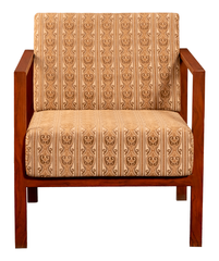 Modern Minimalist Armchair – Sleek Wooden Frame with Plush Cushions
