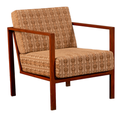 Modern Minimalist Armchair – Sleek Wooden Frame with Plush Cushions