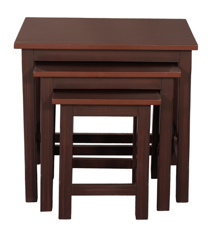 Set of 3 Wooden Nesting Tables with Cross-Leg Design