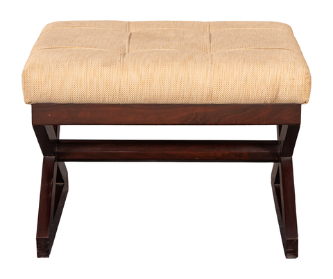 Modern Tufted Ottoman with 'X' Base