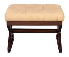 Modern Tufted Ottoman with 'X' Base