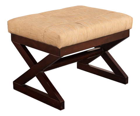 Modern Tufted Ottoman with 'X' Base