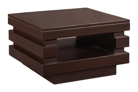 Contemporary Wooden Table Set – Center & Side Tables with Layered Frame Design