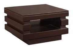 Contemporary Wooden Table Set – Center & Side Tables with Layered Frame Design