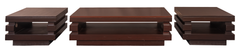 Contemporary Wooden Table Set – Center & Side Tables with Layered Frame Design