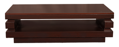 Contemporary Wooden Table Set – Center & Side Tables with Layered Frame Design