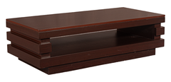 Contemporary Wooden Table Set – Center & Side Tables with Layered Frame Design