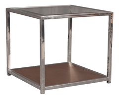 Modern Glass-Top Coffee Table Set – Center Table & Two Side Tables in Silver Finish