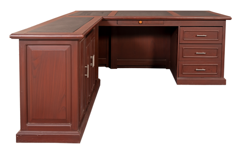 Classic L-Shaped Executive Desk with Storage