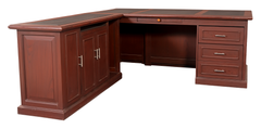 Classic L-Shaped Executive Desk with Storage