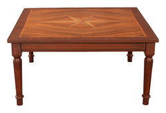 Vintage Carved Wooden Coffee Table Set – Center Table & Two Side Tables in Light Shisham Finish