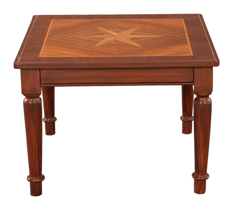 Vintage Carved Wooden Coffee Table Set – Center Table & Two Side Tables in Light Shisham Finish