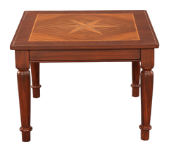 Vintage Carved Wooden Coffee Table Set – Center Table & Two Side Tables in Light Shisham Finish