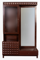 Elegant Wooden Dressing Table with Storage Cabinet and Three Drawers