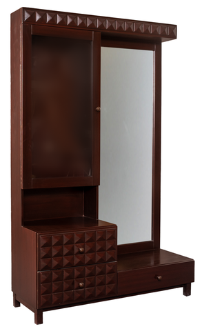 Elegant Wooden Dressing Table with Storage Cabinet and Three Drawers