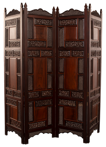 Ornate Four-Panel Room Divider