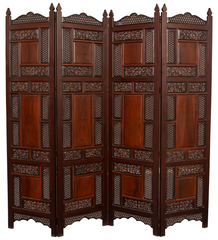 Ornate Four-Panel Room Divider