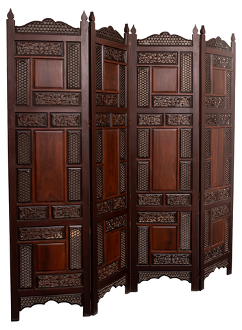 Ornate Four-Panel Room Divider