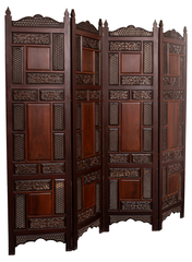 Ornate Four-Panel Room Divider