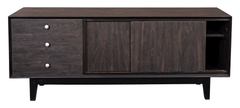 Modern Espresso Console Table with Sliding Cabinet