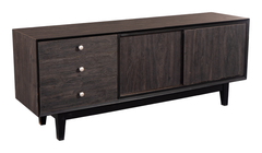 Modern Espresso Console Table with Sliding Cabinet