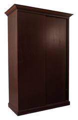 Classic Sliding Door Wooden Wardrobe – Matte Brown Finish